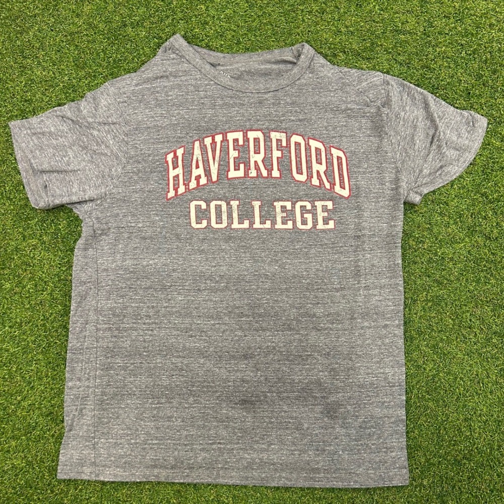 Haverford College T-Shirt Mens Large Gray Heathered Graphic Tee League 91